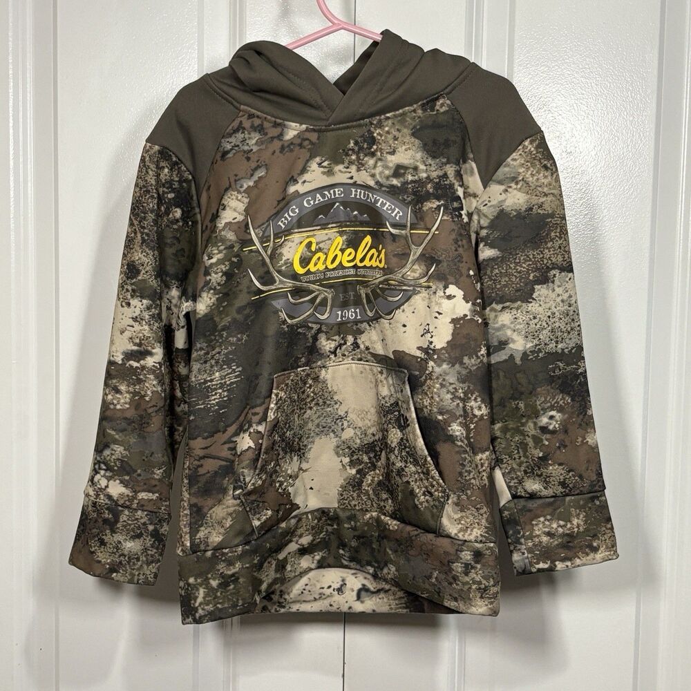 Cabela's Camo Hoodie Youth S Hunting Big Game Antlers Outdoor Woodsman Fall Core